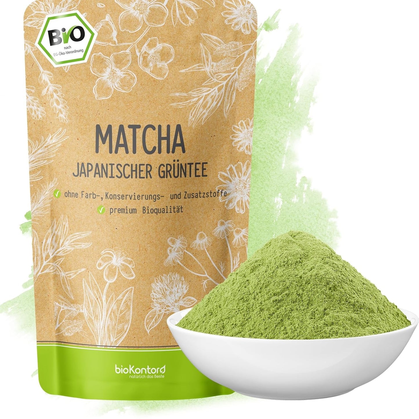BIO Matcha-Pulver 200 g I Ohne Zusatzstoffe – 100 % natürlich I Hochwertiger japanischer Matcha-Tee I Grüntee-Pulver von
