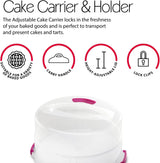 Metaltex Kuchenbehälter, höhenverstellbar, Polypropylen, weiß/transparent, ⌀ 30 cm, höhenverstellbar 8 und 15 cm Frischhaltedosen Naty Shop