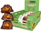 MaxiNutrition Cremiger veganer Proteinriegel mit Schokolade, Erdnüssen und Karamell 12x45g – veganer Proteinriegel, 18% Protein, 8,3g pro Riegel, geringer Zuckergehalt (0,9g), kein zugesetzter Zucker, keine künstlichen Aromen