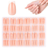 360 Stück französische künstliche Nägel, mittelgroß, rechteckig, künstliche Nägel mit künstlicher Nagelfeile, natürliche Spitzen, DIY zum Aufdrücken, für Damen und Frauen