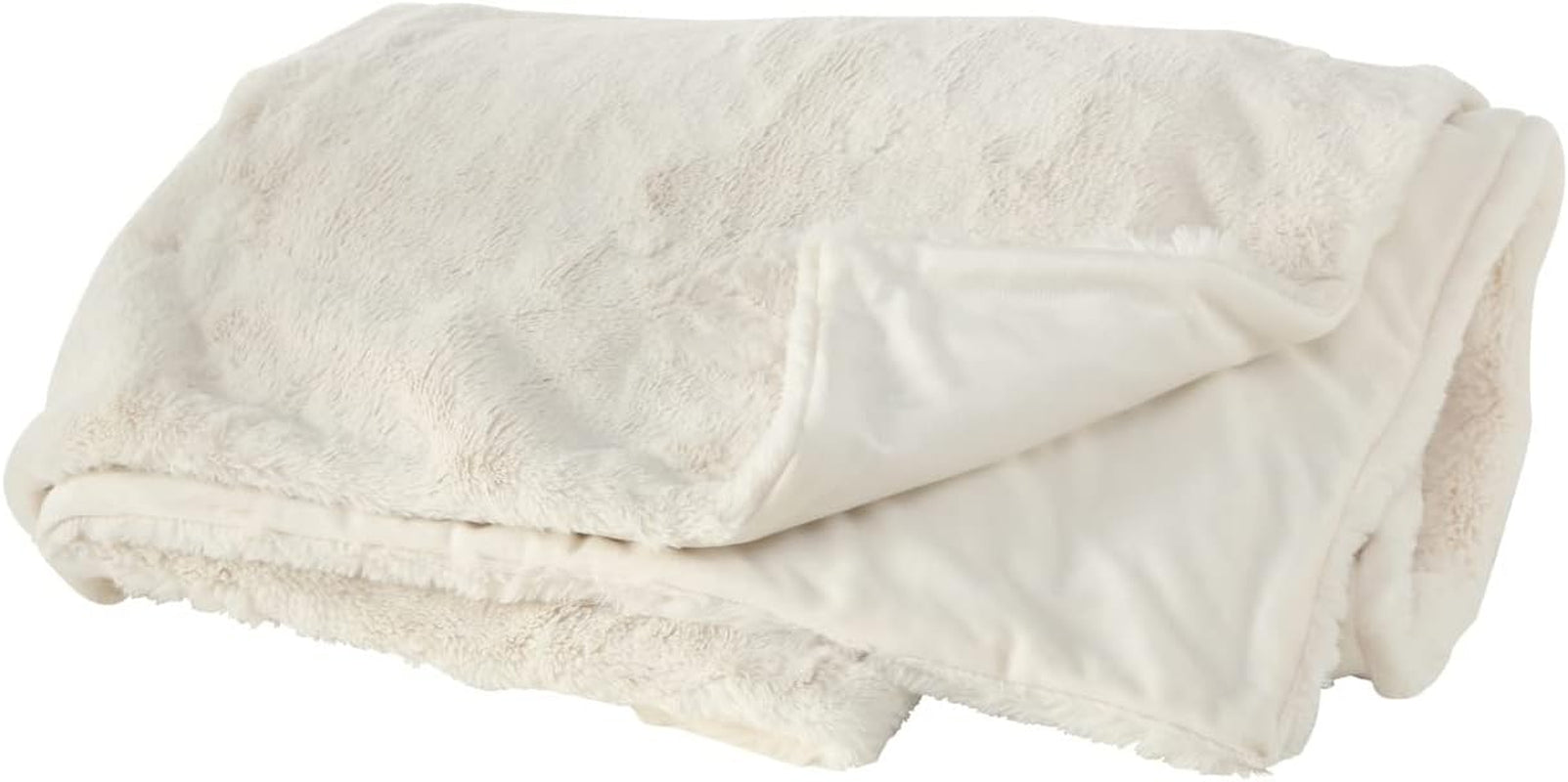 Boltze Storan Decke (Größe 150 x 200 cm, beige Farbe, bequeme Polyesterdecke, ideal für kalte Winterabende, Felloptik) 1015378 BOLTZE Betten und Decken Cremeweiß
