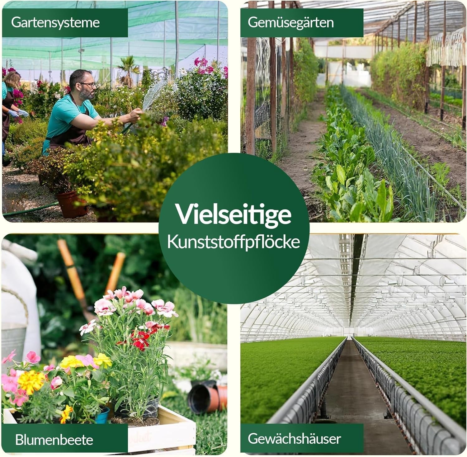 GARDENIX AquaPIN Gartenschlauchanker, 50 Stück, Erdspieß, Befestigungsanker für Tropfschlauch, Bewässerungsschlauch, Verbindungsgabel