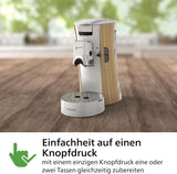 Espressomaschine mit PHILIPS Senseo Select Kapseln – Intensity Plus, mit Memo-Funktion für 3 Kaffeespezialitäten, Crema Plus, ökologisches Produkt, hochwertig, seidenweiß (CSA240/05)