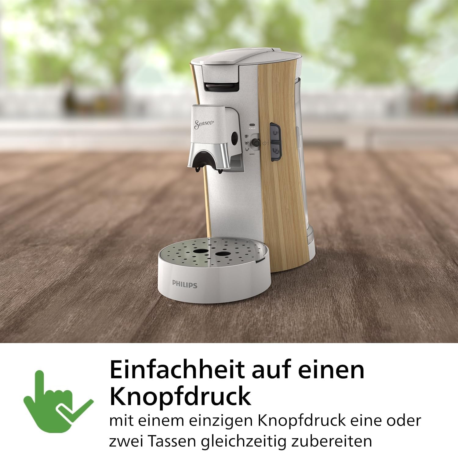 Espressomaschine mit PHILIPS Senseo Select Kapseln – Intensity Plus, mit Memo-Funktion für 3 Kaffeespezialitäten, Crema Plus, ökologisches Produkt, hochwertig, seidenweiß (CSA240/05)