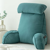 Lesekissen mit Armlehnen, Sofa-Rückenkissen, Bücherkissen fürs Bett, mit abnehmbarer Nackenrolle, Stuhlstützkissen zum Entspannen, Spielen, Lesen, Fernsehen, Champagnerfarbe