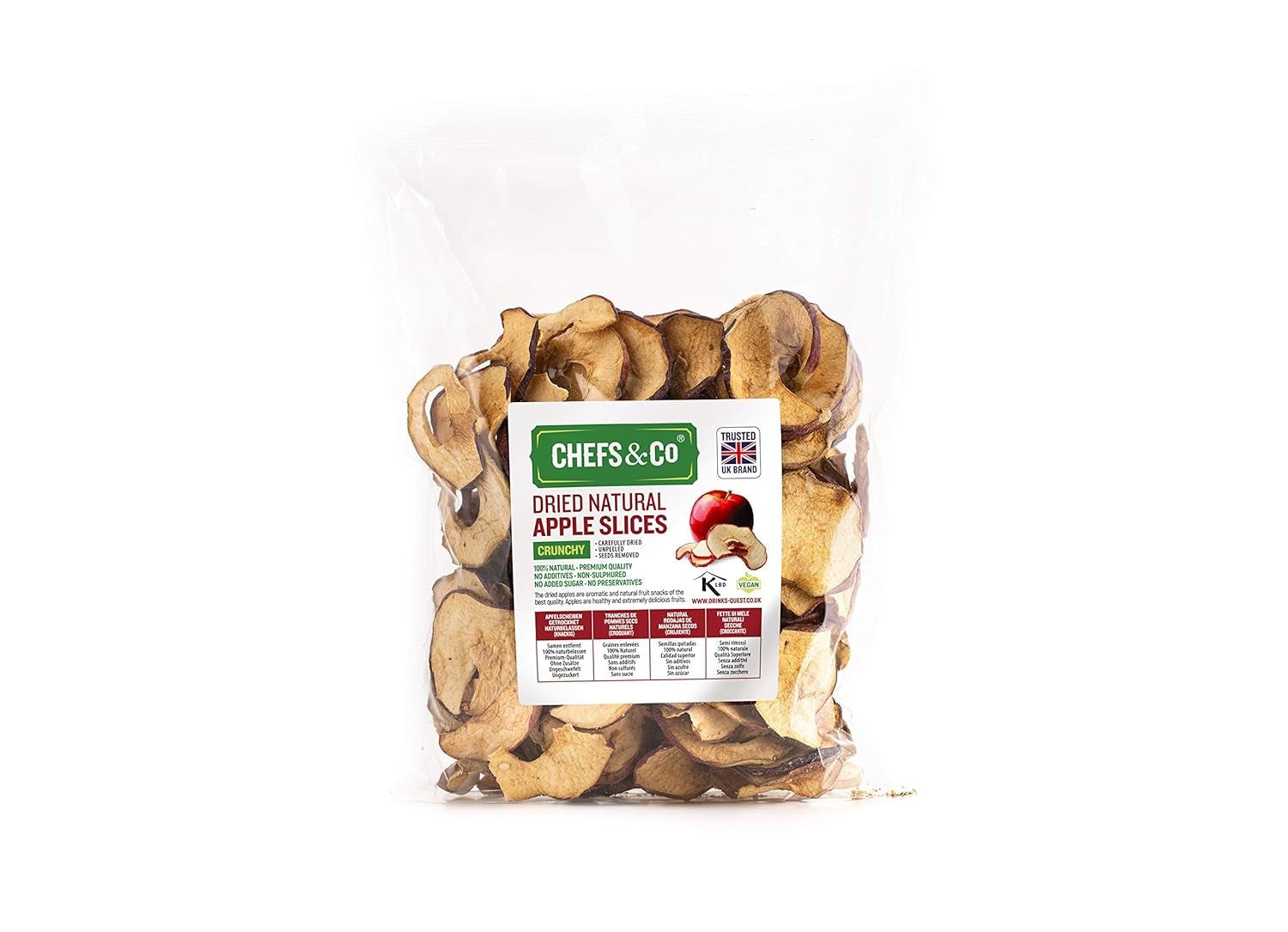 Getrocknete Apfelscheiben 250g | 100 % natürliche ganze Frucht | ohne Schale | ohne Samen | ohne Zusatzstoffe | ungeschwefelt | ohne Zuckerzusatz Dehydrierte Produkte Naty Shop Standardtitel