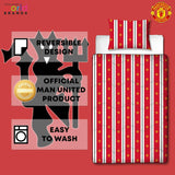 Offizielle Einzelbettdecke von Manchester United FC, wendbar, rot und weiß, ohne Bezug, Fußballdecke, Kissenbezug, waschbar, perfekt für Reisen, Übernachtungen, 10,5 Tog Bettdecken und Steppdecken Naty Shop