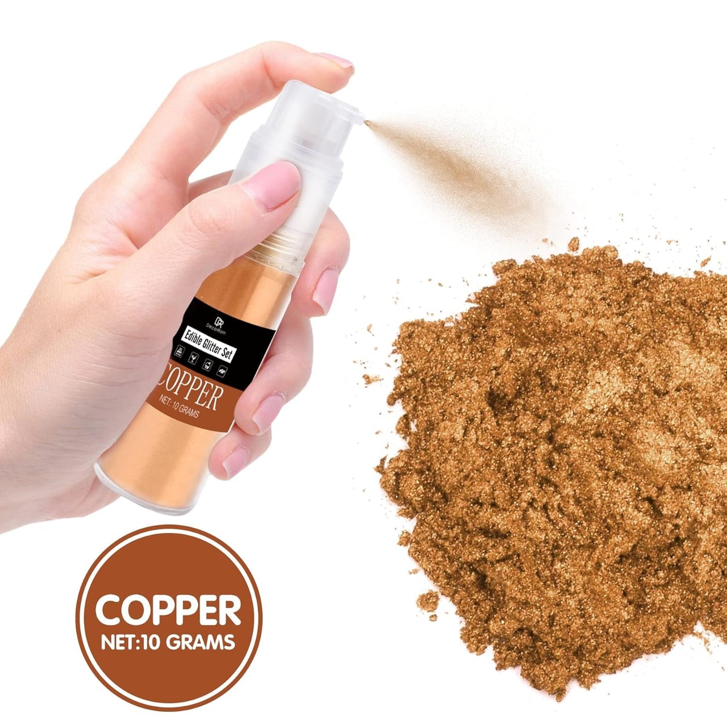 DecoRom, essbarer Glitzer, Pulver, 10 Gramm Glitter Naty Shop