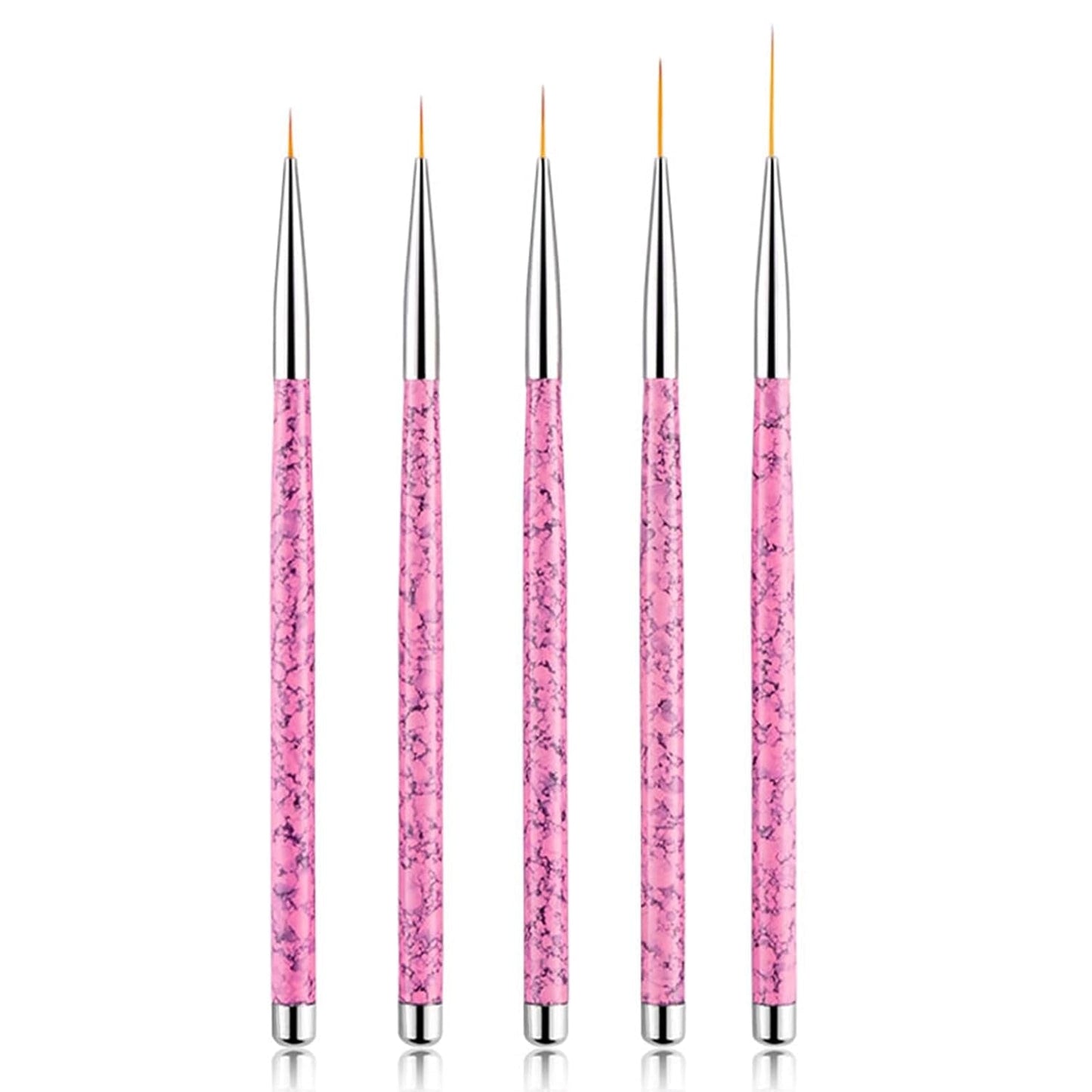 Sularpek Nail Art Liner Pinsel, 5 Stück Profi Detail Fine Nails Gel Nails Pinsel, Nagel Pinsel Dünn Für Beauty Frauen Nagelstudio (5 Größen, Rosa)