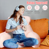 Lesekissen, Bettkissen, extra großes Rückenkissen für Erwachsene, 70 x 50 cm, zum Lesen mit abnehmbarer Nackenrolle und Stützarm, bequemes Lesekissen für Bett und Sofa (Rosa, extra groß)