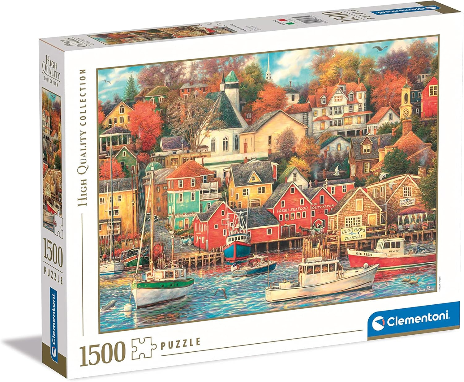 Clementoni – 31685 Collection Puzzle – Good Times Harbor – Puzzle 1500 Teile ab 14 Jahren, Wimmelbildpuzzle für Erwachsene, Geschicklichkeitsspiel für die ganze Familie, mittleres Puzzle Naty Shop Standardtitel