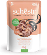 , Tunfisch mit Lachs in Gelee, komplettes Nassfutter für Katzen, im Beutel, 100% natürliche Inhaltsstoffe, tierversuchsfrei, 12 x 85 g