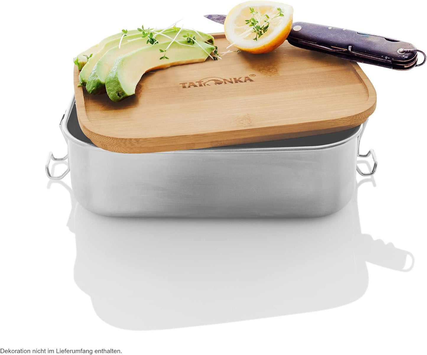 Tatonka Lunchbox aus Edelstahl I Lunchbox aus Bambus (800 ml / 1000 ml) – Brotbox mit Bambusdeckel und Schwingdeckel – unzerbrechlich, ungiftig, spülmaschinenfest, plastikfrei und BPA-frei. Frischhalteboxen von Naty Shop