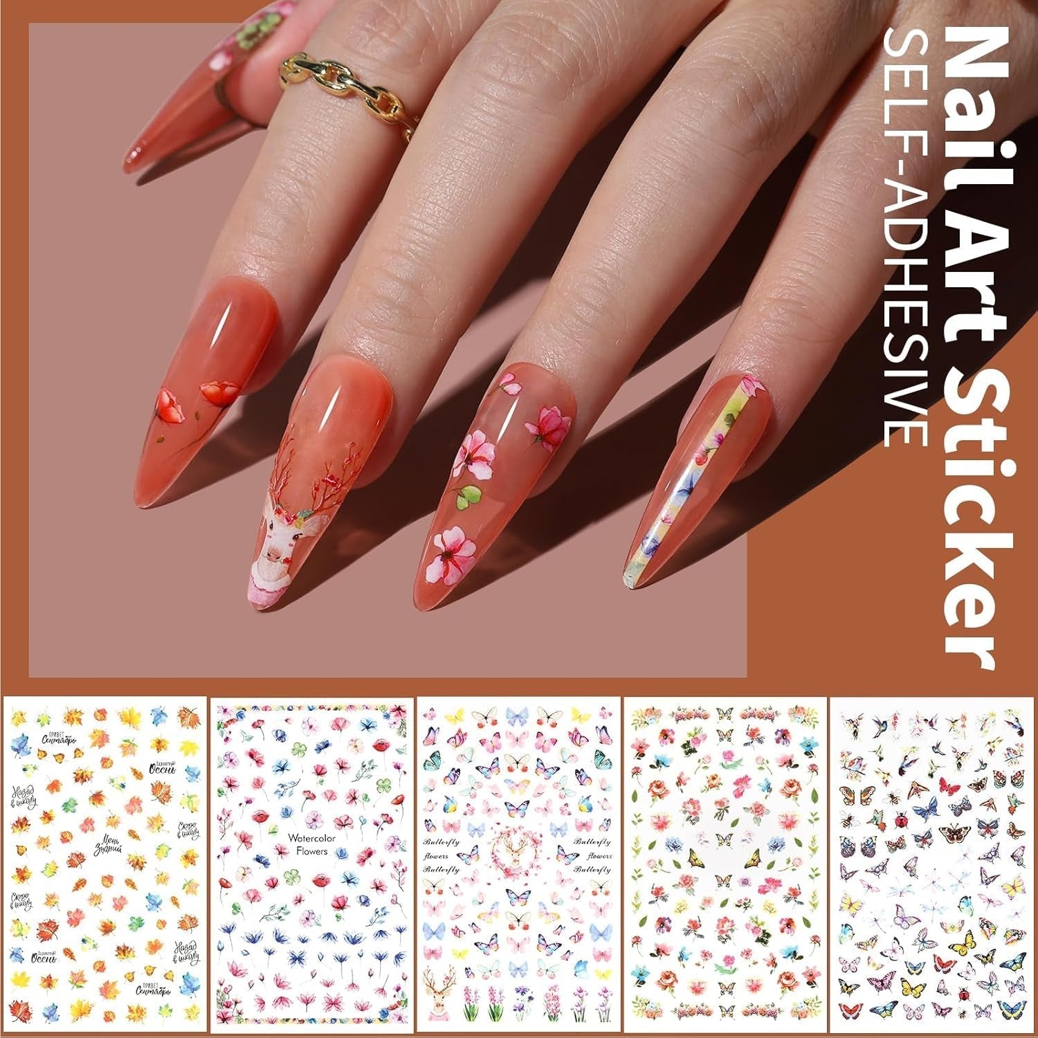 FANDAMEI Pinsel Für Gelnägel, 15 Stück Nagel Pinsel, 5 Blätter Nagelsticker, Strasssteine ​​​​Nägel, Nageldesign Set, Nageldesign Zubehör, Nail Art Pinsel Set, Nailart Pinsel Und Dekorationen Set