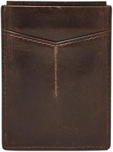 Fossil Herren Derrick Leder RFID-blockierendes magnetisches Kartenetui Walletderrick Wallet Herrenbrieftasche Naty Shop