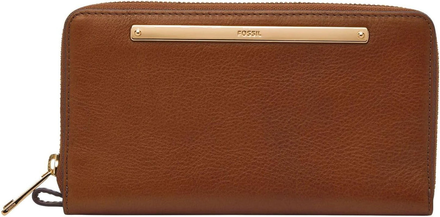 Fossil Ladies Liza Bi-Fold Wallet Damenbrieftasche Naty Shop Braun 19,5 cm L x 2,5 cm B x 11,4 cm H