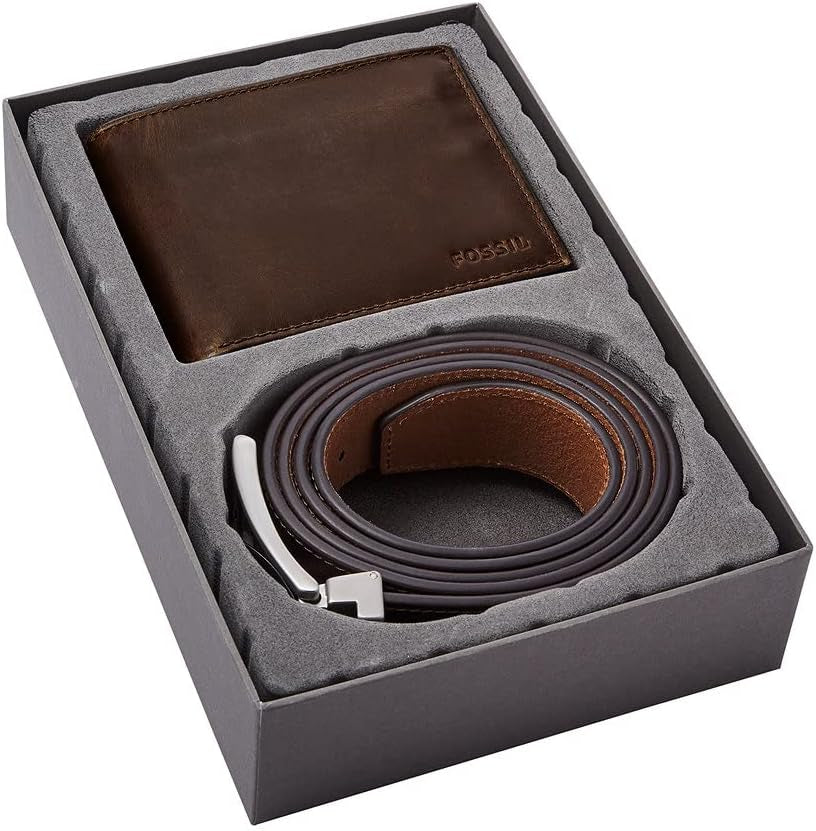 Fossil Mens Derrick Travel Accessoire Bi Fold Wallet, Dunkelbraun, 11,43 cm L x 1,6 B 9,22 H EU Herrenbrieftasche Naty Shop