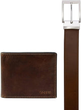 Fossil Mens Derrick Travel Accessoire Bi Fold Wallet, Dunkelbraun, 11,43 cm L x 1,6 B 9,22 H EU Herrenbrieftasche Naty Shop Dunkelbraun