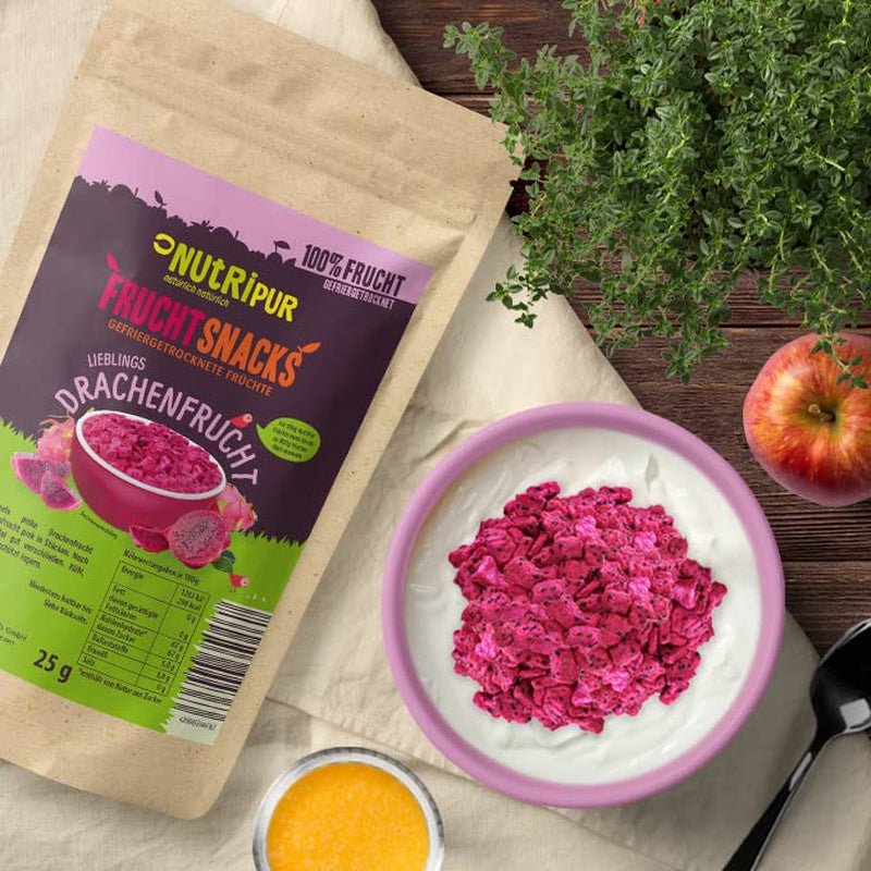 Gefriergetrocknete Drachenfrucht: 100g getrocknete Drachenfrucht – 100 % Frucht, voller Geschmack – gefriergetrocknete Frucht, ohne Zuckerzusatz. Dehydrierte Produkte Mein Shop