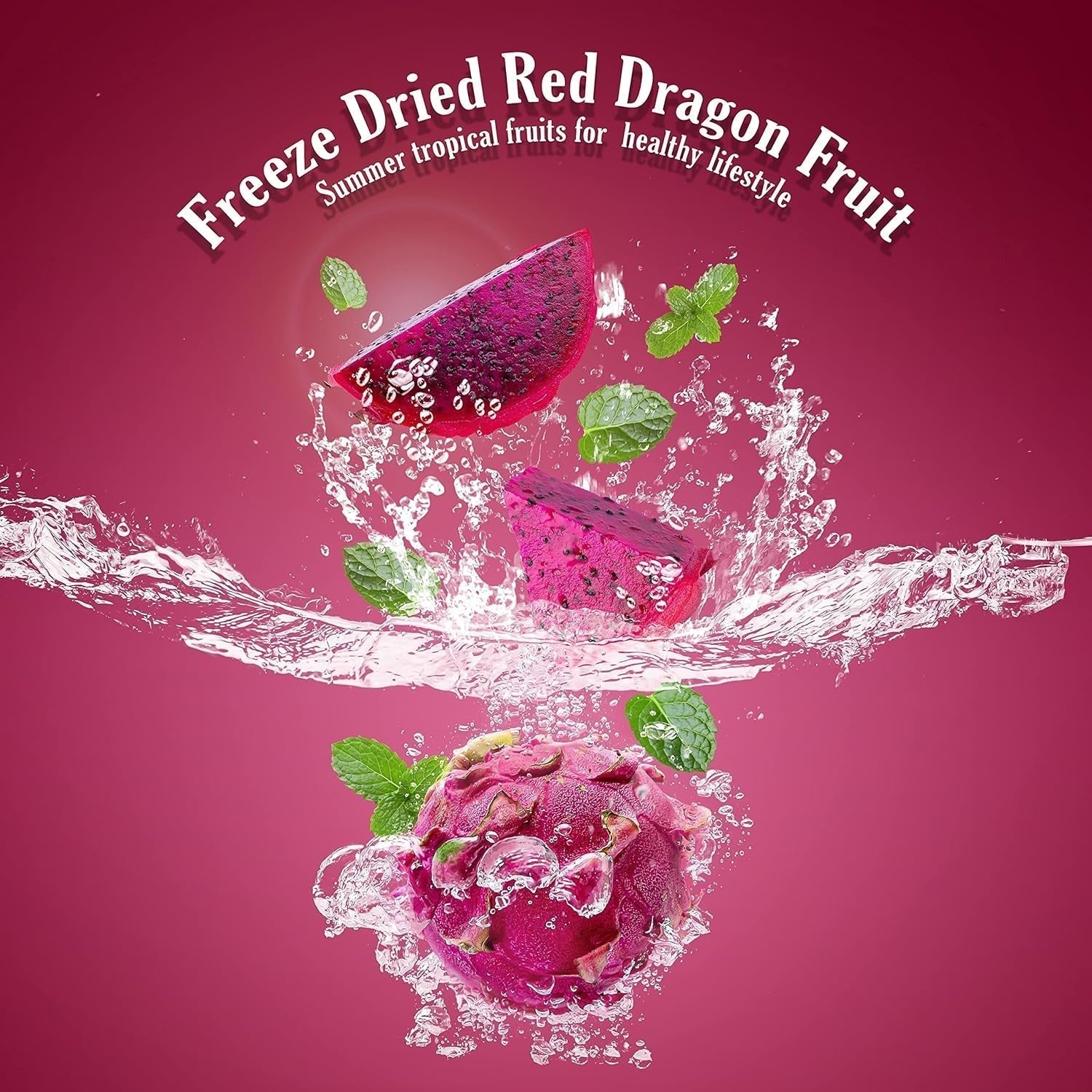 Gefriergetrocknete Drachenfrucht 50g - Gefriergetrocknete Drachenfrucht - Gefriergetrocknete Trockenfrüchte - Geschnittene getrocknete Drachenfrucht zum Backen, Dekorieren, Snacks, Müsli, Desserts Dehydrierte Produkte Mein Shop