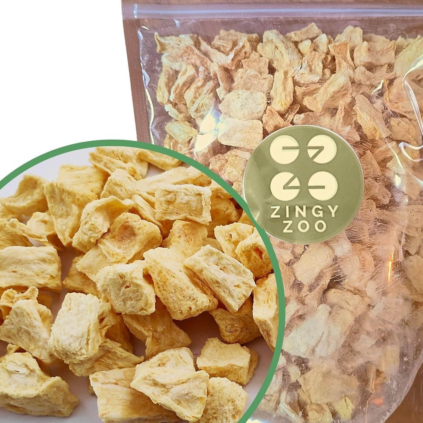 Gefriergetrocknete Früchte | Ananas 100 % reine gefriergetrocknete Frucht gefriergetrocknete Ananas | Gefriergetrocknete Früchte ohne Zuckerzusatz | Knusprige gefriergetrocknete Ananas - aromatisch - köstlich ZingyZoo Dehydrierte Produkte Naty Shop 300G