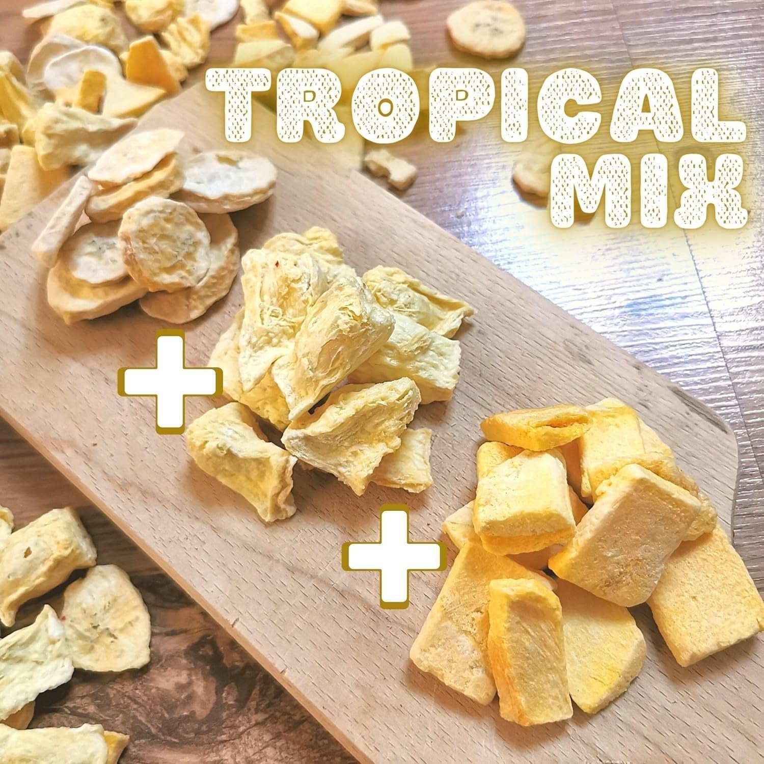 Gefriergetrocknete Früchte Mischung aus tropischen Früchten | XL 350g Gefriergetrocknete Ananas-Mango-Bananen-Mischung aus gefriergetrockneten Früchten | Gefriergetrocknete Früchte Ananas Banane Mango Trockenfruchtmischung | ZingyZoo Dehydrierte Produkte Naty Shop