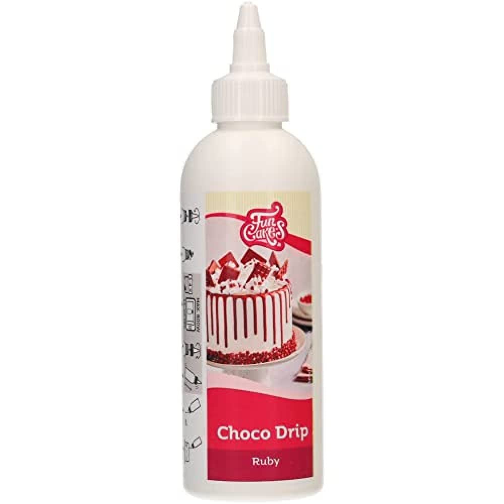 FunCakes Choco Drip Chocolate: Köstlicher Geschmack, einfach zu verwenden, perfekt für Drip Cakes, Chocolate Drip-Geschmack. Wiederverschließbare Packung 180 g. Zuckerpaste Naty Shop Standardtitel