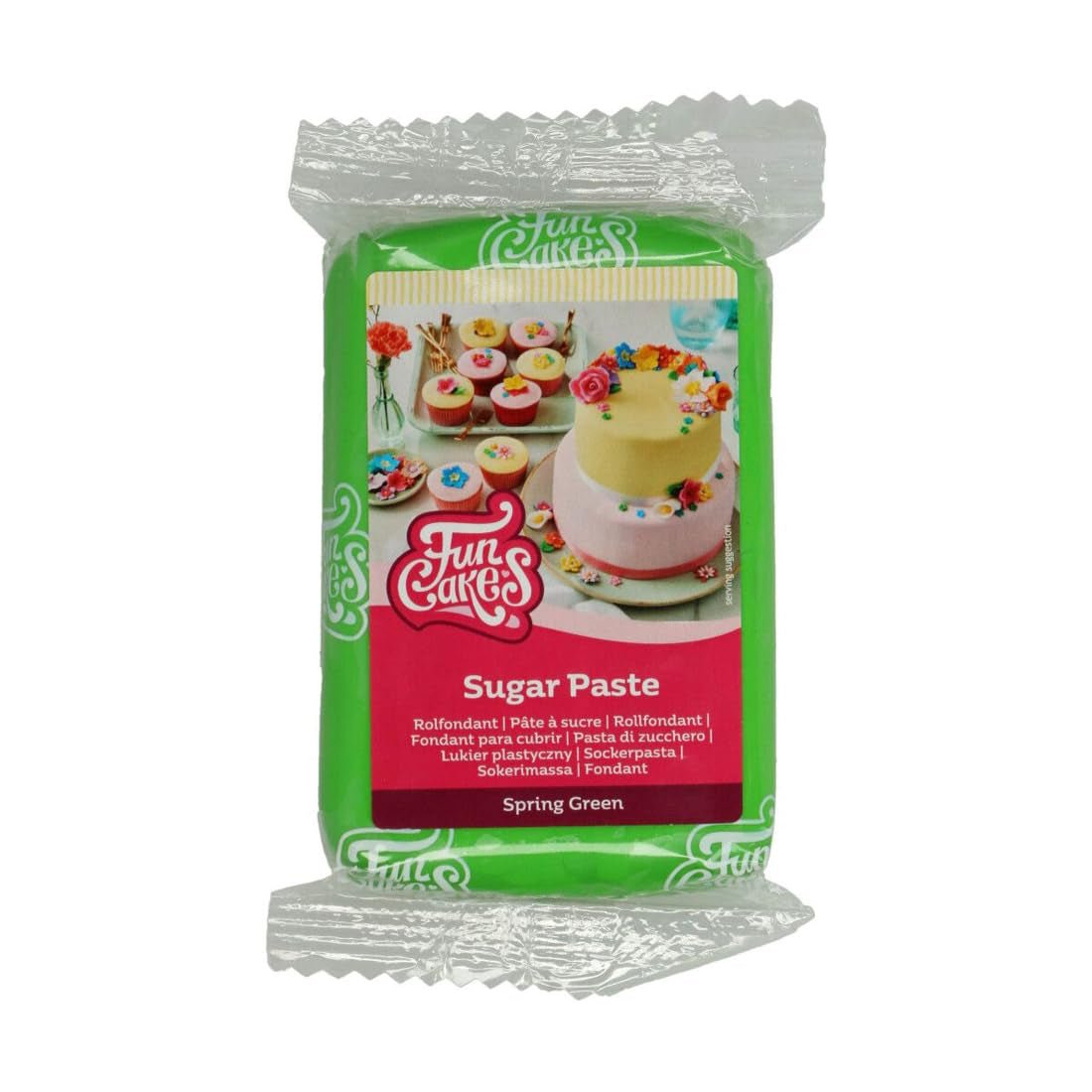 FunCakes Rollfondant Frühlingsgrün: Einfach zu verwenden, glatt, flexibel, weich und biegsam, perfekt zum Dekorieren von Kuchen, halal, koscher und glutenfrei, 250 g Naty Shop Default Title Sugarpaste