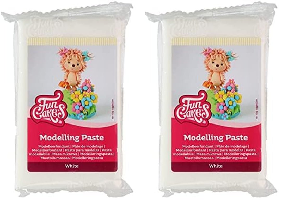 FunCakes Modellierpaste Weiß: Perfekt zum Modellieren von Figuren, Tortenböden und Rüschen. Stark, glatt und geschmeidig. Halal, koscher und glutenfrei. 250 g. (2er-Packung) Naty Shop Weiße Zuckerpaste 250 Gramm (2er-Packung)