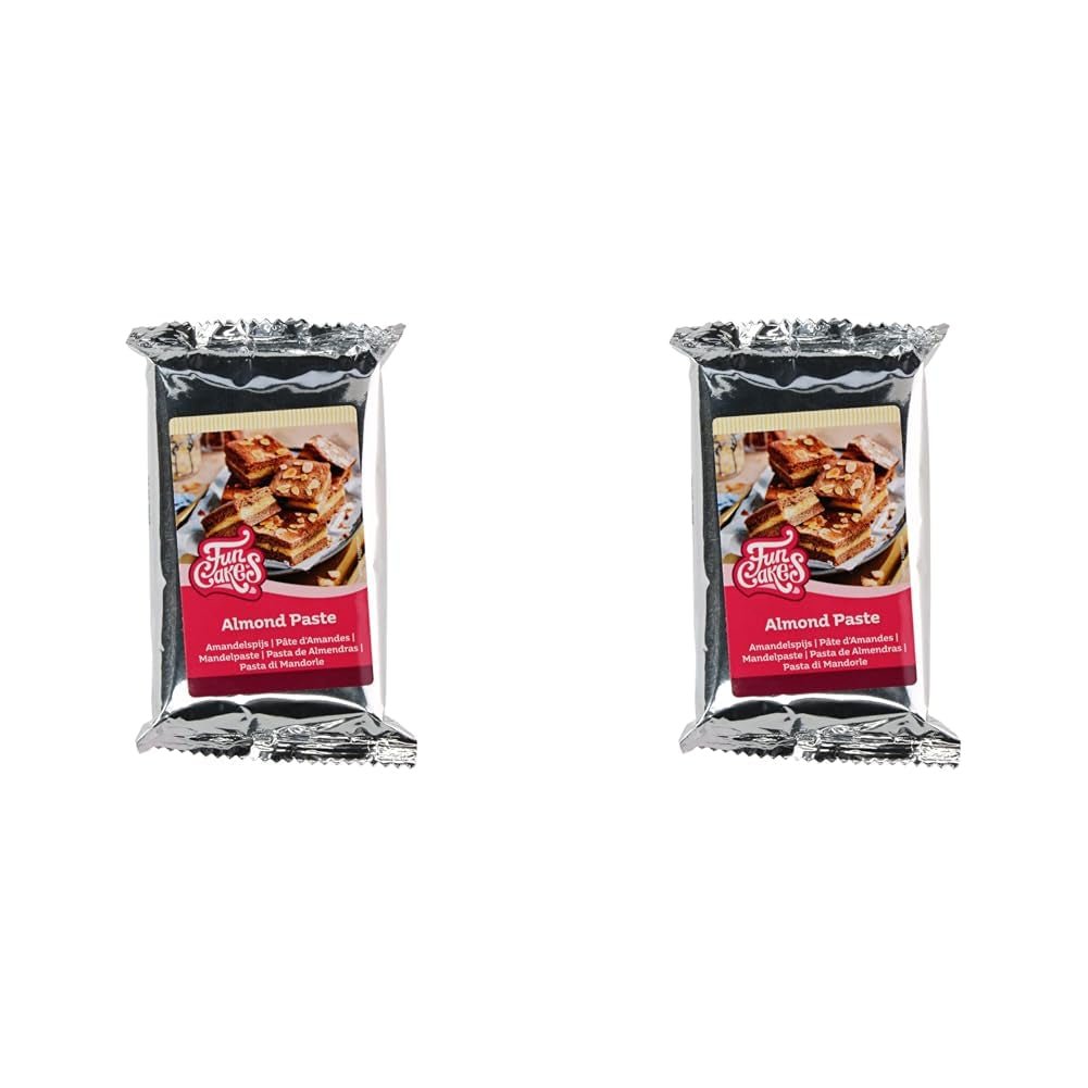 FunCakes Mandelpaste (1:1): Köstlicher Geschmack, feine Textur, leicht zu verteilen, Mandelpaste, perfekt für Kuchen und Kekse. Halal und glutenfrei. 250 g (2er-Packung) Naty Shop Zuckerpaste 250 Gramm (2er-Packung)