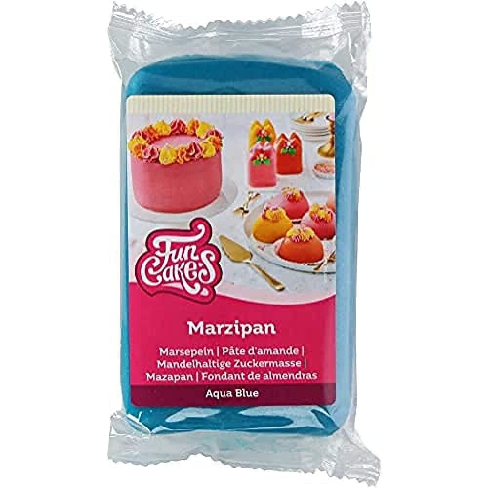 FunCakes Mandelzuckerpaste (niederländisches Marzipan) Aqua Blue: Einfach zu verwenden und glatt, perfekt zum Dekorieren von Kuchen, Halal, koscher und glutenfrei, 250 g (2 Packungen). Naty Shop Zuckerpaste 250 g (1 Packung) Marzipan