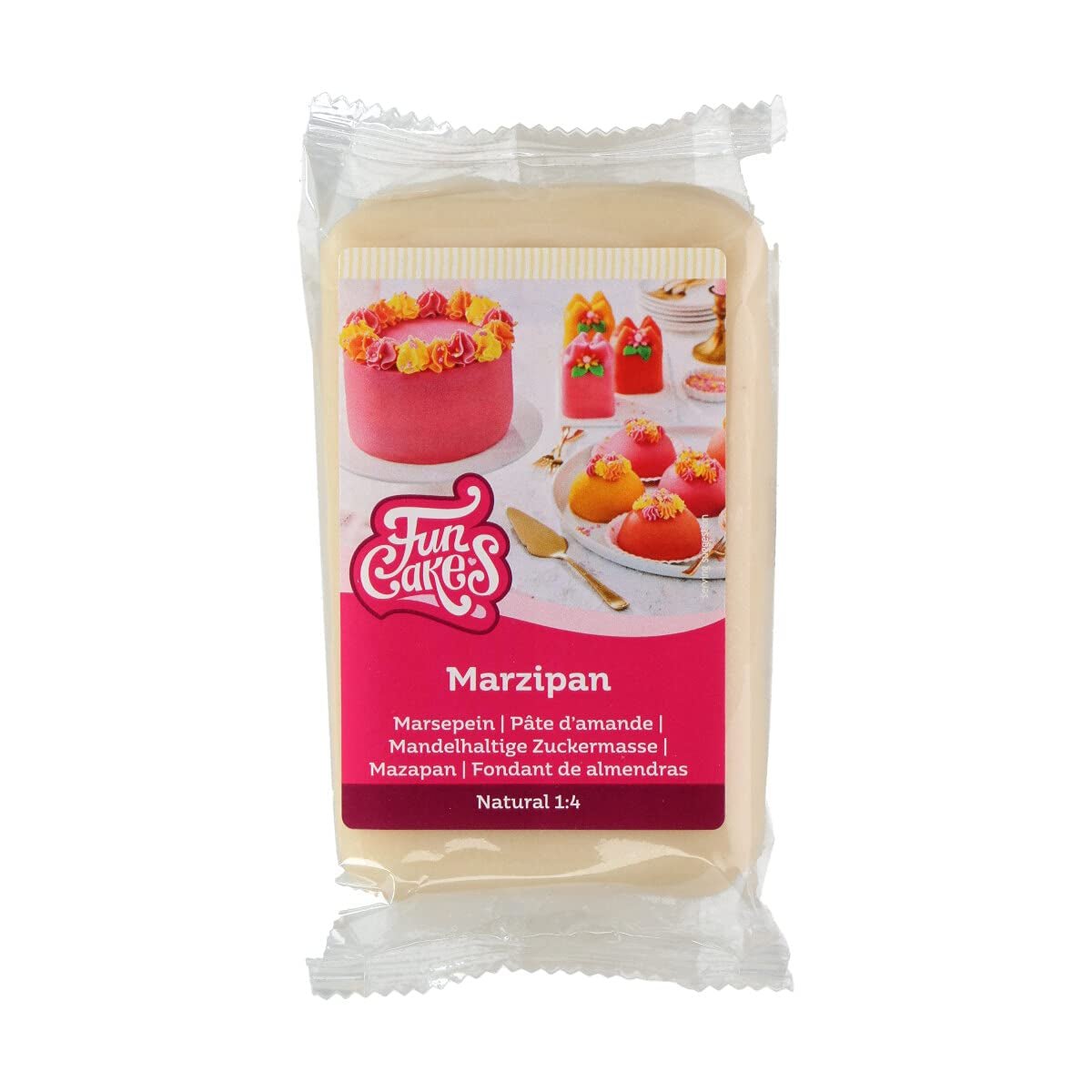 FunCakes Mandelzuckerpaste (holländisches Marzipan) natürlich (1:4): Fertig zum Ausrollen, einfach zu verwenden, perfekt zum Dekorieren von Kuchen, Halal, koscher und glutenfrei. 250 g, mittlere Zuckerpaste Naty Shop Default Title