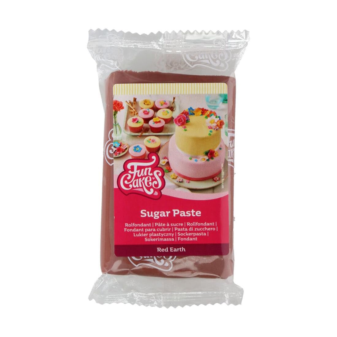 FunCakes Rollfondant Red Earth, einfach zu verwenden, glatt, flexibel, weich und flexibel, perfekt zum Dekorieren von Kuchen, halal, koscher und glutenfrei, 250-g-Packung. 1 Naty Shop Default Title Zuckerpaste