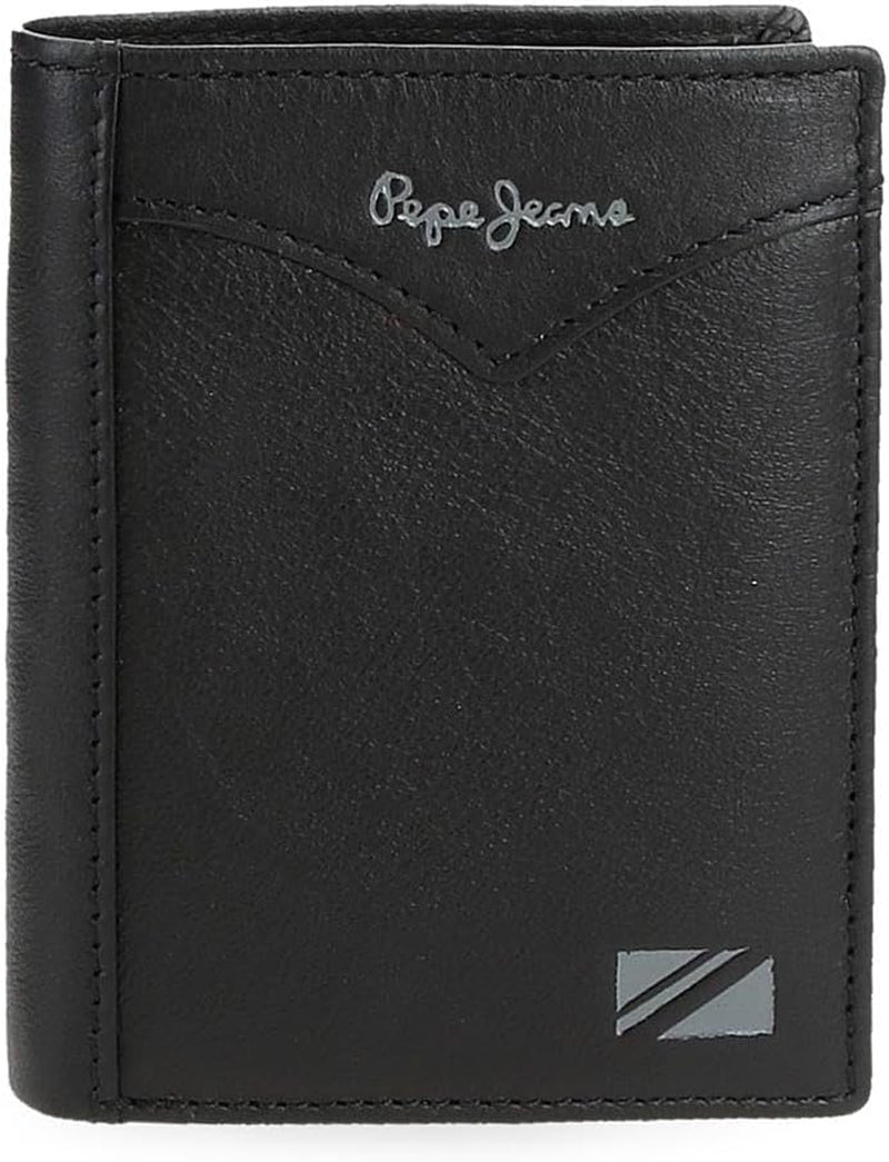 Pepe Jeans Jacket Vertikale Geldbörse mit Geldbörse, One Size Herren Geldbörse Naty Shop Schwarz