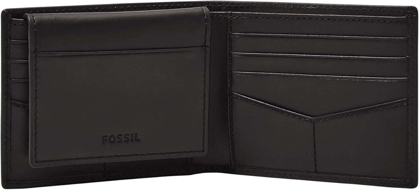 Fossil Derrick RFID-blockierendes Leder-Doppelpassetui für Herren mit abnehmbarem Kartenhalter Herrenbrieftasche Naty Shop