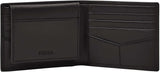 Fossil Derrick RFID-blockierendes Leder-Doppelpassetui für Herren mit abnehmbarem Kartenhalter Herrenbrieftasche Naty Shop