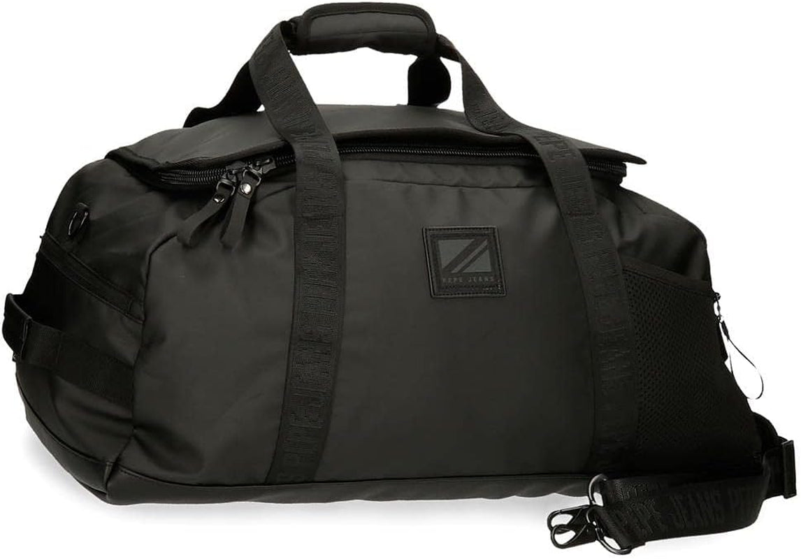 Pepe Jeans Hoxton Reisetasche, schwarz, 56 x 32 x 25,5 cm, Polyester und PU, mehrfarbig (multicolor), einzigartig, Reisetasche Gepäck und Reiseausrüstung Naty Shop Standardtitel