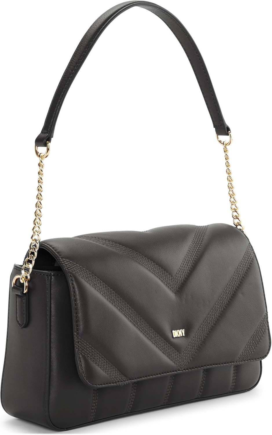 DKNY Damen Flap Umhängetasche, Schwarz/Gelb Damen Naty Shop Taschen