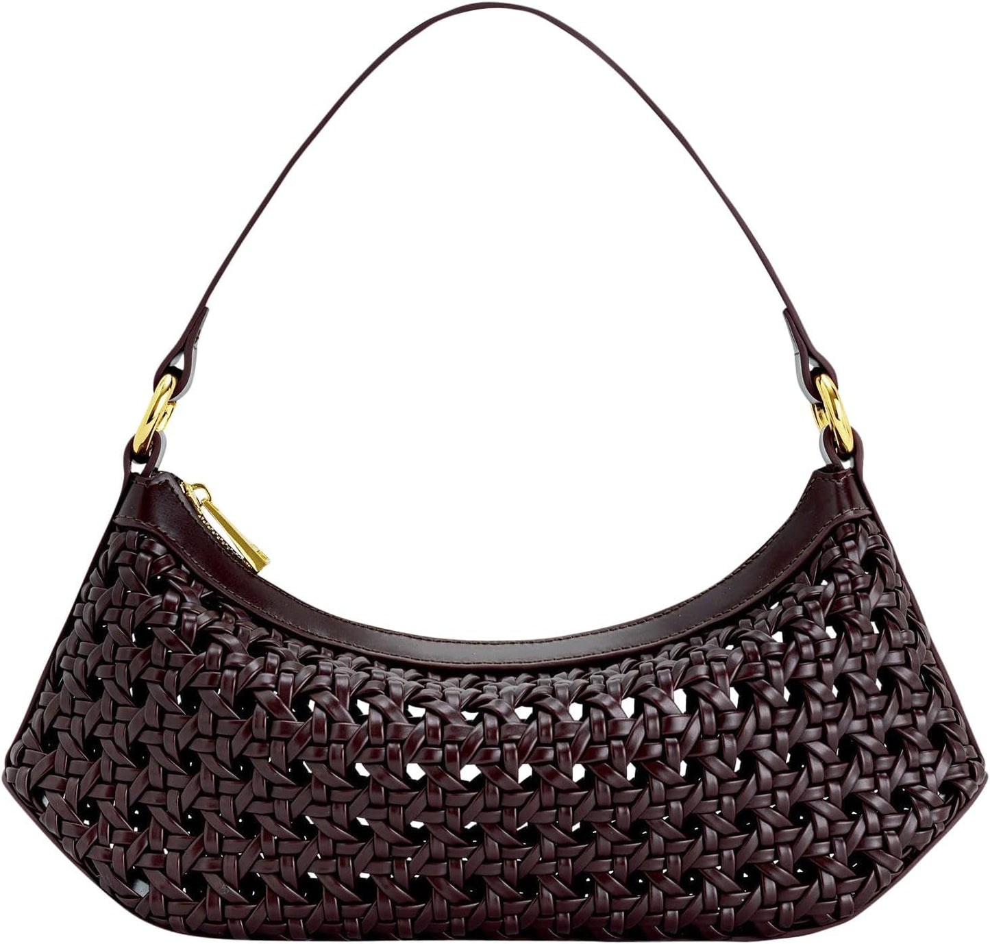Umhängetasche für Damen JW PEI Lily Bags Damen Naty Shop Künstlicher Bambusstoff Tiefes Weinrot