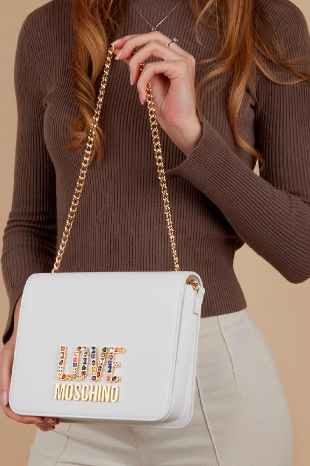 Love Moschino Damen-Umhängetasche, Weiße Umhängetasche, Weiß Naty Shop Damentaschen