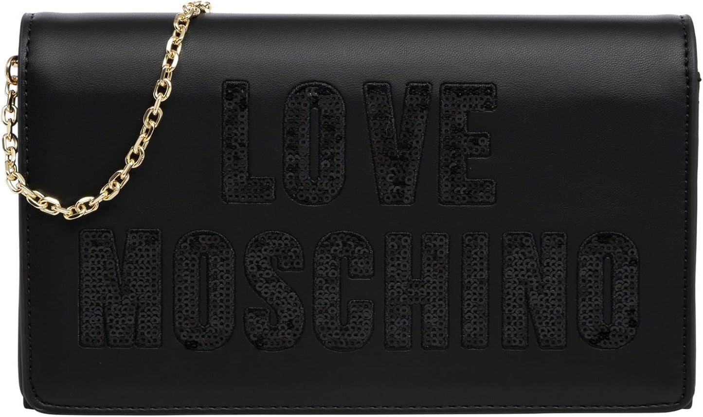 Love Moschino Damen-Umhängetasche, schwarze Umhängetasche, schwarze Damentaschen Naty Shop Standardtitel