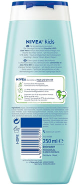 Duschgel, Shampoo und Spülung NIVEA KIDS 3in1, Pflege und Reinigung für Kinder mit zauberhaftem Apfelduft, extra milde, seifenfreie Pflege für Kinderhaare und -haut (250 ml) Kinder - Bade- und Hautpflege Naty Shop