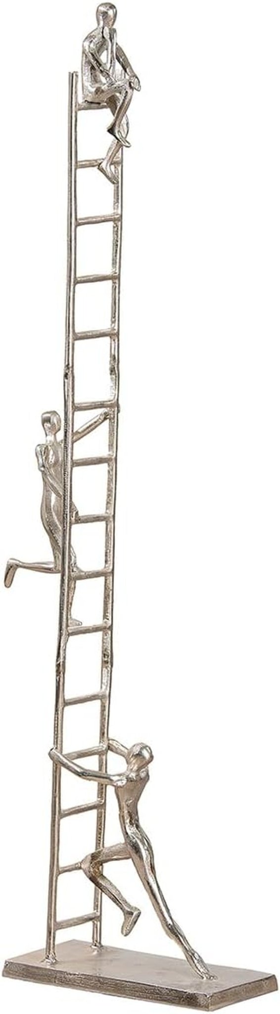 GILDE Deko große Figur Skulptur XXL – silberne Dekoskulptur aus Aluminium Farbe: Silber – Wohnzimmerdekoration Geburtstagsgeschenk Höhe 114 cm Statuetten und Skulpturen Naty Shop