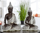 GILDE Dekoskulptur Sitzender Buddha - Meditation - braun/weiß - Höhe 29 cm Statuetten und Skulpturen Naty Shop