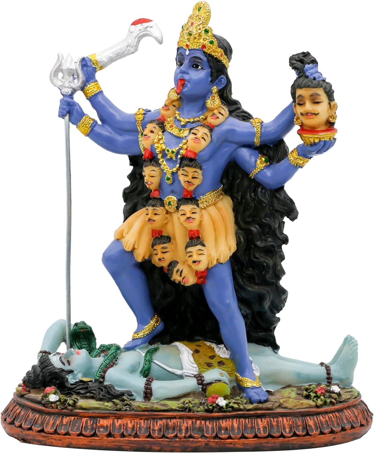 Hindu-Gott Kali Ma Statue, indische Göttin Kali Bhavatarini Zerstörer-Statue, dekorative Hindu-Göttin der Zeit und des Todes, Figuren, Murti Diwali Pooja, Geschenke, Zuhause, Büro, Tempel, Mandir, Altar, Puja-Artikel, Statuetten und Skulpturen, Naty Shop Standardtitel