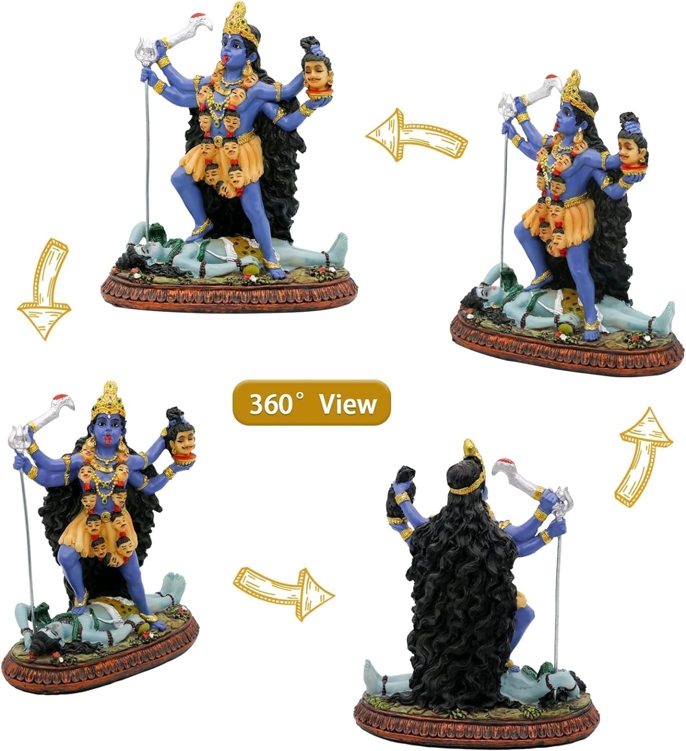 Hindu-Gott Kali Ma Statue, indische Göttin Kali Bhavatarini Zerstörer-Statue, dekorative Hindu-Göttin der Zeit und des Todes, Figur Murti Diwali Pooja, Geschenke, Zuhause, Büro, Tempel, Mandir, Altar, Puja-Artikel, Statuetten und Skulpturen, Naty Shop