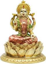 Hindu-Göttin Laxmi Lotus-Skulptur – Indischer Gott Lord Lakshmi Puja-Statue – Indien Murti Idol-Figuren Pooja-Artikel Diwali-Geschenke Statuetten und Skulpturen Naty Shop Standardtitel