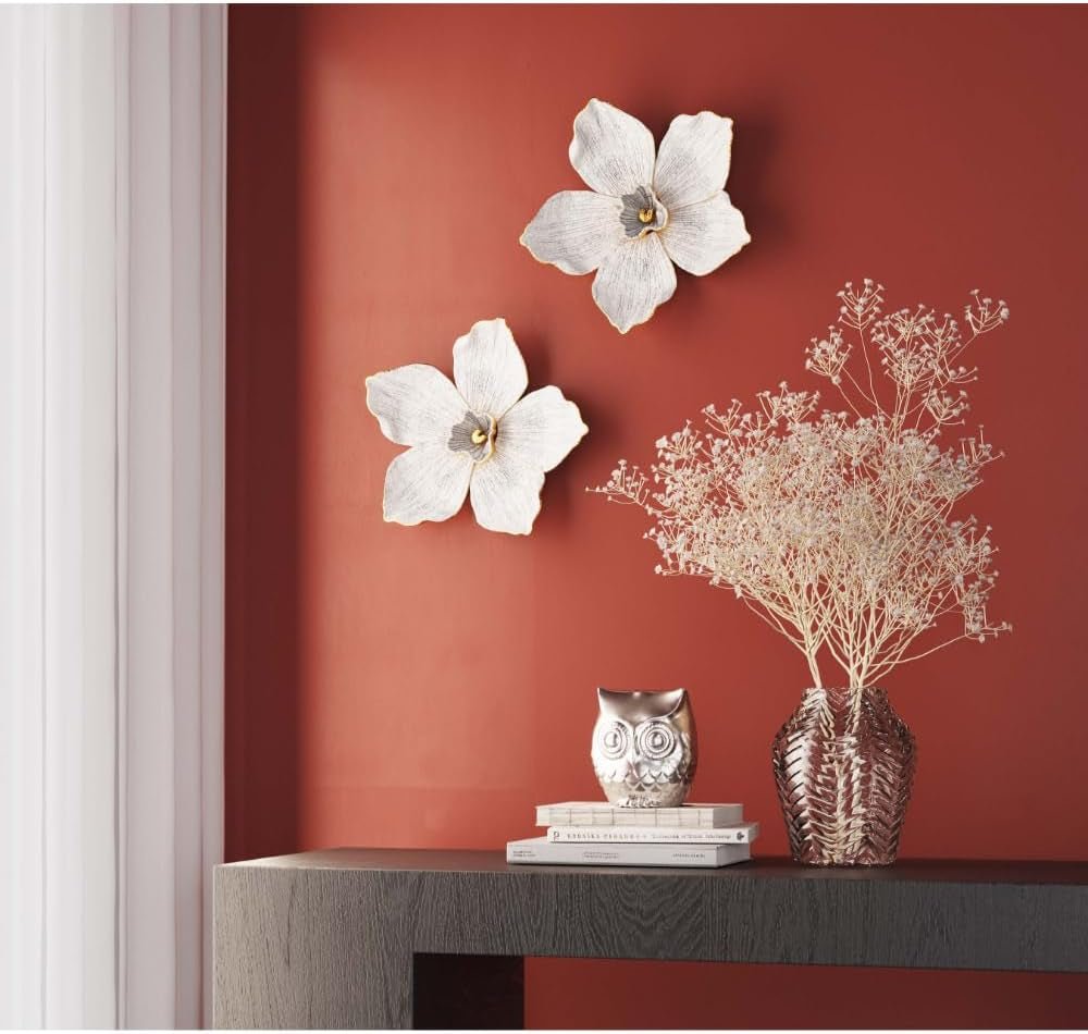 Kare Design Wanddekoration Orchidee, weiß, XL, Wanddekoration, Orchideenblütenoptik, handgefertigt, 25x24x7 cm (H/B/T) Statuetten und Skulpturen Naty Shop