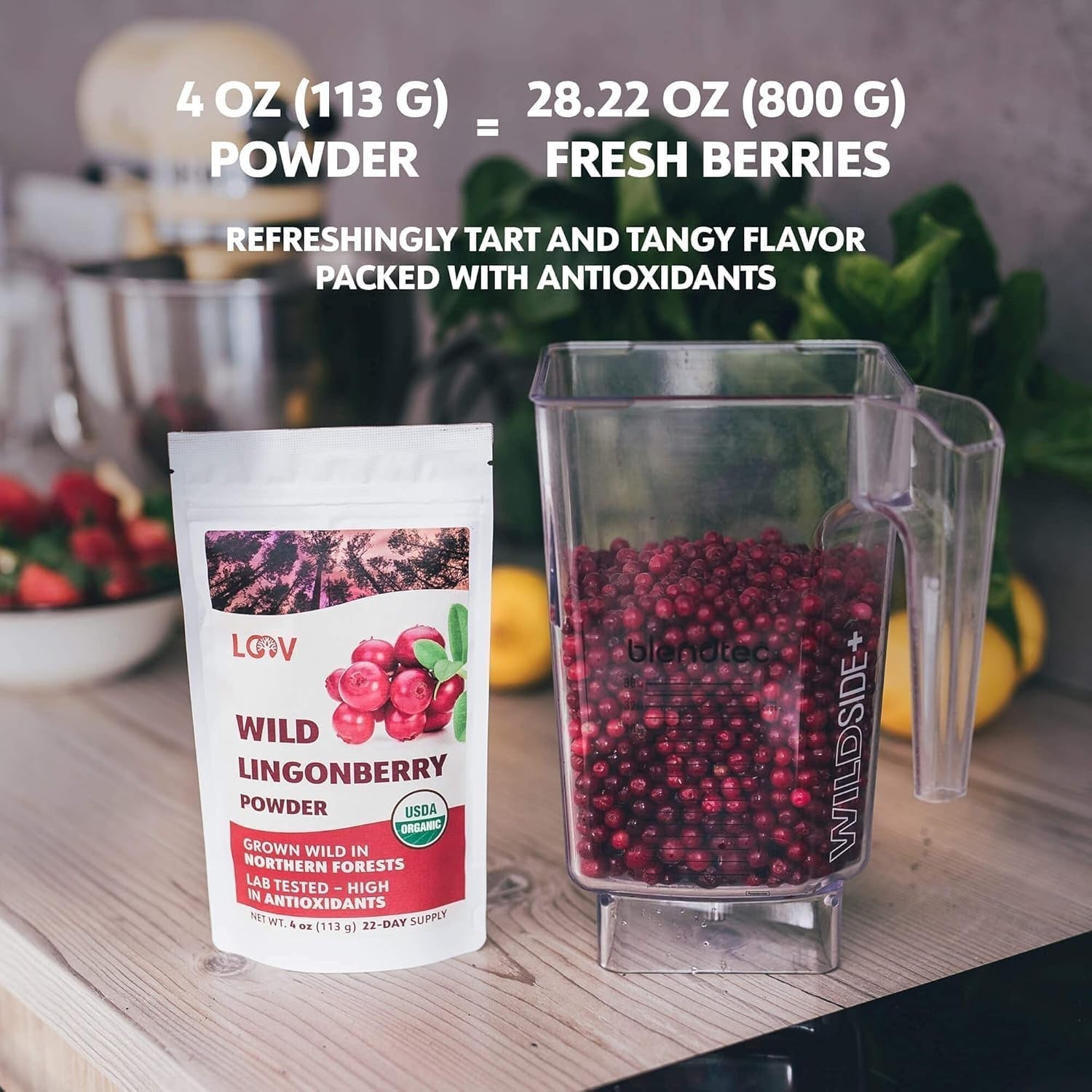 LOOV Bio-Blaubeerpulver, hergestellt aus 100 % ganzen, gefriergetrockneten wilden Blaubeeren, die in den Wäldern Nordeuropas geerntet werden, 113 g, ohne Zuckerzusatz Naty Shop Dehydrierte Produkte