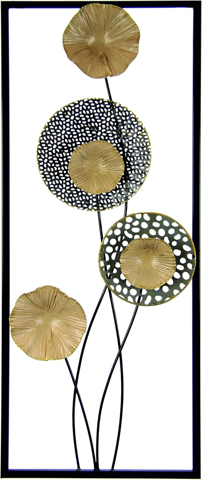 Lotusblätter Wandbild Wanddekoration Wanddekoration Blumen 3D-Kunst Skulptur Wandskulpturen Terrassendekoration Wanddekoration abstraktes Relief Wandobjekt Designer Geschenk, Gold, 61x25x4,5cm Statuetten und Skulpturen Naty Shop Standardtitel